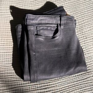 L'AGENCE Marguerite Black Coated Denim Jeans Size 30 Women